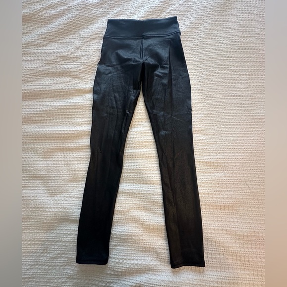 Spanx Black Shiny Leather-Look Leggings - Picture 4 of 4